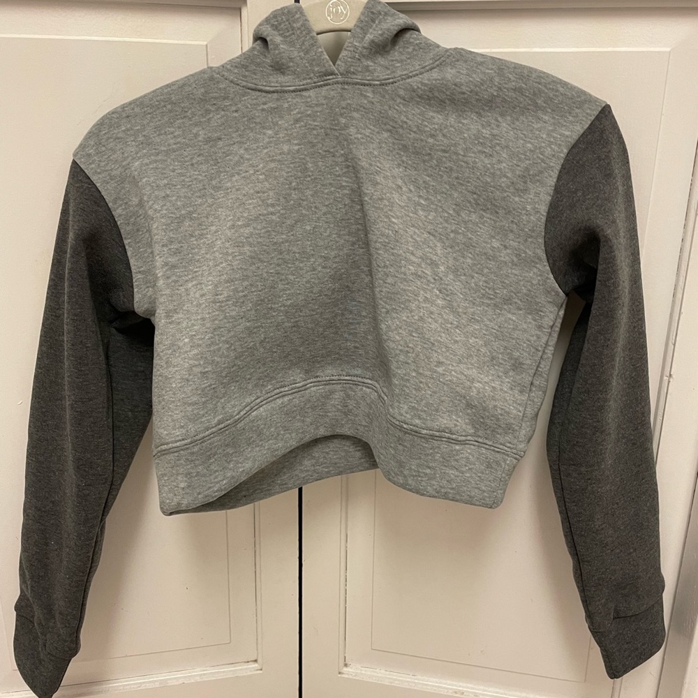 KATIE J TWEEN Harlow Hoodie Heather Grey/Charcoal size small 7/8